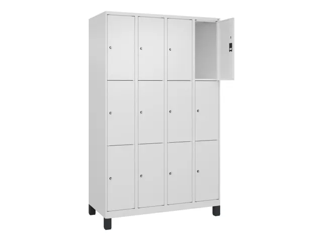 lockerkast,HxBxD 1950x1200x500mm,4x3vakken,vak B 300mm,cil.-slot