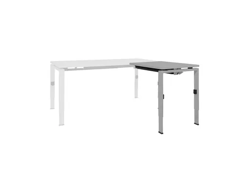 Bureau Linesto N4 aanbouwtafel 120x60cm lichtgrijs 25mm alu