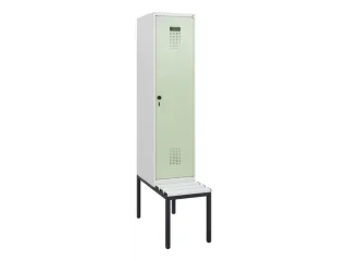 locker met bank,HxBxD 1950x400x815mm,1vak,vak B 400mm,draaigrendel - 2