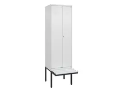 PBM-locker met bank,HxBxD 2120x600x815mm,2vak,vak B 300mm,cil.-slot