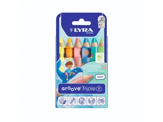 Kleurpotlood LYRA Groove Triple One extra dik set à 6 pastelkleuren - 2