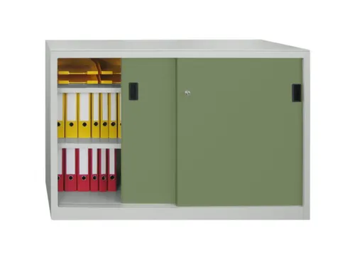 schuifdeurkast,HxBxD 1000x1500x400mm,RAL7035,front RAL6011