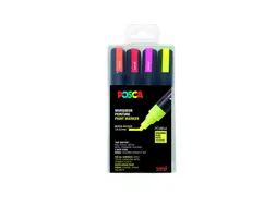 Verfstift Posca PC5M Medium Punt 1,8-2,5mm fluor 4st assorti