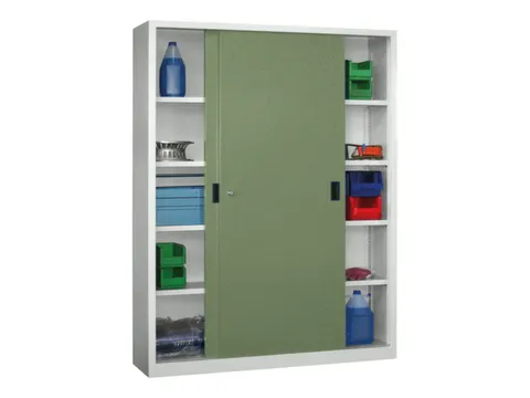 schuifdeurkast,HxBxD 1950x1500x400mm,RAL7035,front RAL6011