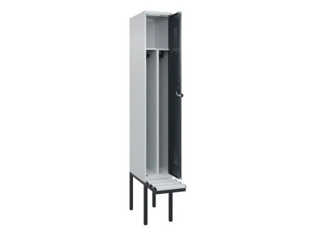 locker met bank,voor scheiding van kleding,HxBxD 2120x300x815mm,1vak