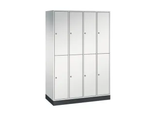 Dubbeldekse garderobekast,RAL 7035,HxBxD 1950x1220x500mm,4x2vak. - 2