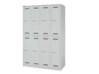 Dubbeldekse garderobekast,HxBxD 1850x1200x500mm,4x2vak.,vak B 300mm - 2