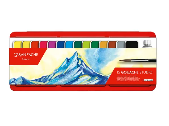 Plakkaatverf Caran d'Ache blik à 15 kleuren