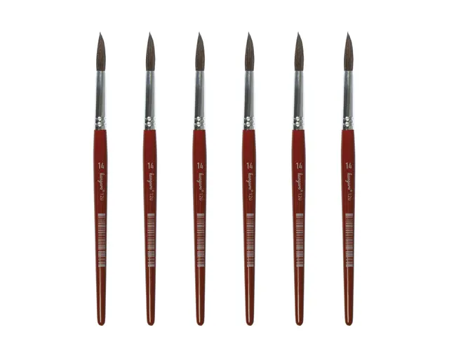 Penseel Kangaro Serie 120 rond Nr. 14 geitenhaar doos 6 stuks
