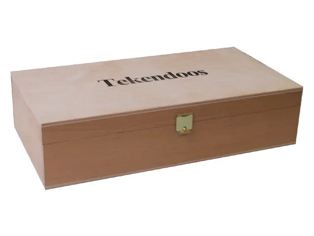 Tekendoos 25x12.5x6.5cm 3 vakken beukenhout