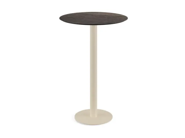 statafel,HxØ 1090x700mm,rond,schotelvoet zandkleuren