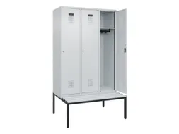 locker met bank,HxBxD 2120x1200x815mm,3vak,vak B 400mm,cilinderslot