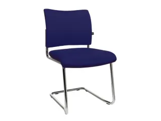 Bezoekersstoel Donkerblauw Stof Zitting 450x480x450mm Sledeframe - 2