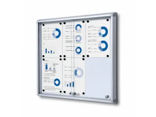 Vitrinekast Mededelingenbord Fire-proof schuifdeuren 6xA4 - 1