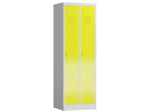garderobekast 1800x590x500mm 2vak klink sokkel romp RAL7035 RAL1018