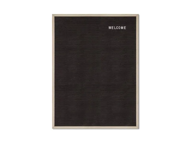 Letterbord Zwart 60x80cm met houten lijst Wandmontage