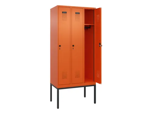 locker,HxBxD 2120x900x500mm,3vak,vak B 300mm,draaigrendel