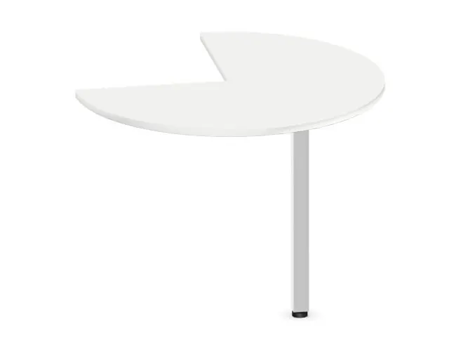 aanbouwtafel,i.h.v.,HxØ 720-840x1000mm,driekwartrond,Bl-wit