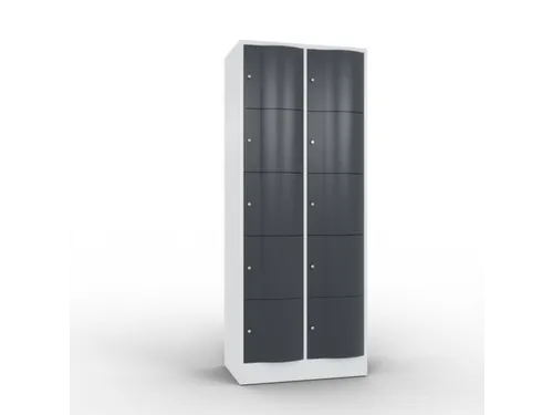 lockerkast cil.slot 1950x770x540mm 2x5 vakken RAL7035 front RAL7021