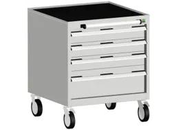 ladekast verrijdbaar 780x650x525mm 4laden romp RAL7035 front RAL7035