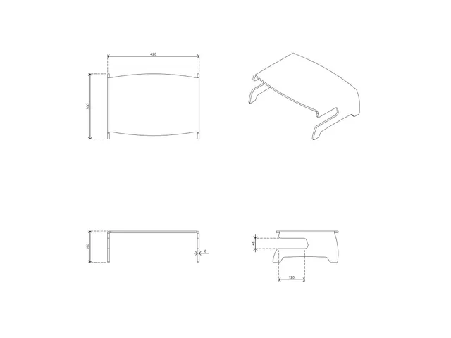 Notebook Center Transparant Acryl 17 inch