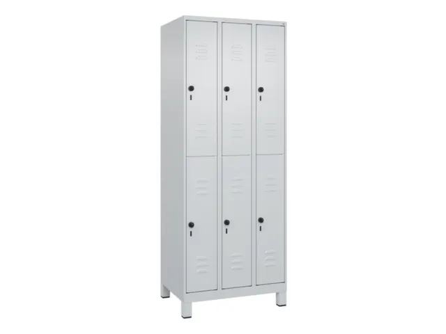 dubbeldekse locker,HxBxD 1950x750x500mm,3x2vak.,vak B 250mm