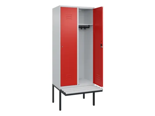 locker met bank,HxBxD 2120x800x815mm,2vak,vak B 400mm,cil.-slot