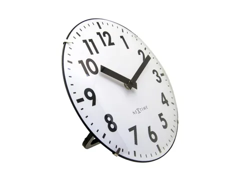 Tafelklok Nextime Duomo Mini 20 cm wit gebolde glazen lens