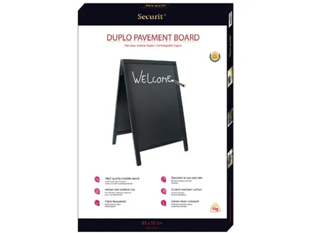 Securit Stoepbord Woody Zwart Ft 55x85 cm