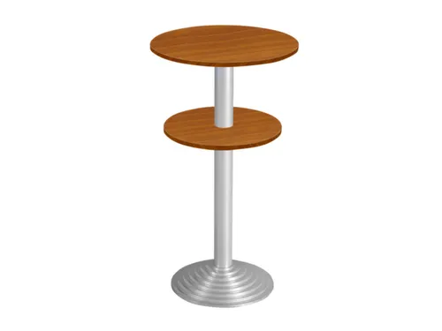 statafel,HxØ 1100x600mm,rond,schotelvoet aluminium-zilver