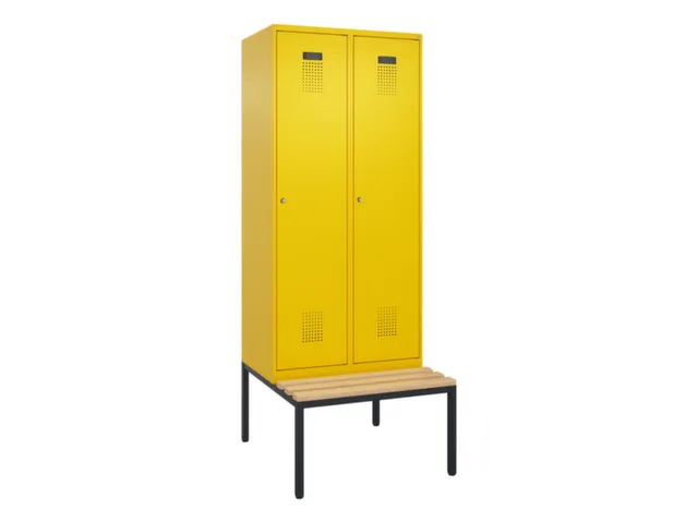 locker met bank,voor scheiding van kleding,HxBxD 2120x800x815mm,2vak