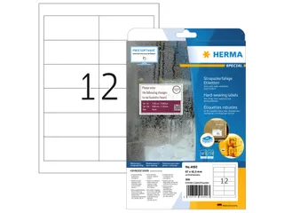 HERMA 4692 Weervaste Folie-etiketten A4 97x42,3mm Wit 300 stuks - 1
