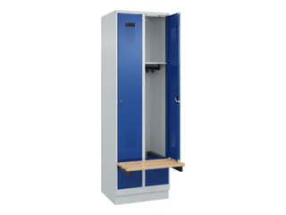 locker met bank,HxBxD 1950x600x815mm,2vak,vak B 300mm,cilinderslot - 1