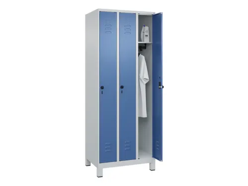 locker,HxBxD 1950x750x500mm,3vak,vak B 250mm,draaigrendel,voeten