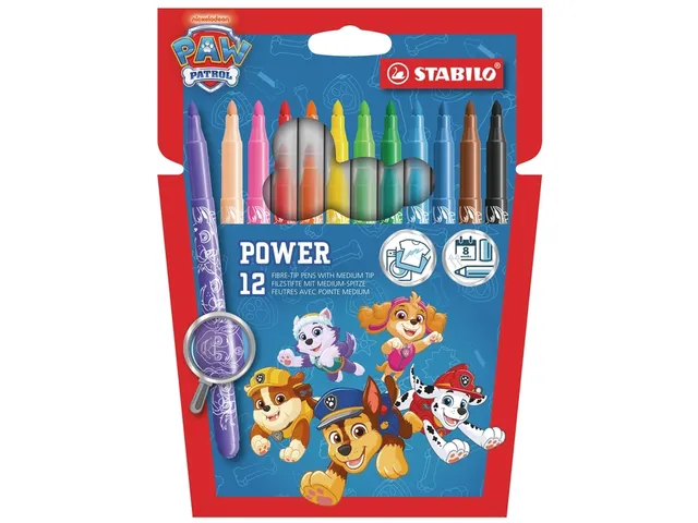 Viltstift STABILO power PAW Patrol 12 stuks