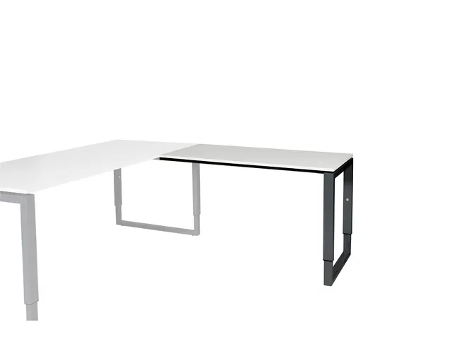 Domino Plus Aanbouw Hoogte Verstelbaar 1200x600mm Wit O-poot Zwart