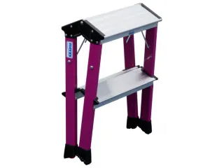verrijdbaar vouwtrapje,aluminium,paars,bordes HxD 0,45x200m,2x2treden - 3