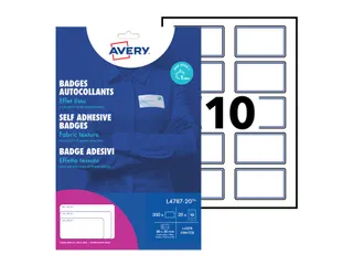 Naambadge etiket Avery L4787 80x50mm Blauw kader Laserprinter 200stuks - 5