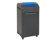 Afvalbak 60 Liter 790x380x320mm Plaatstaal 2 Wielen Klep Blauw