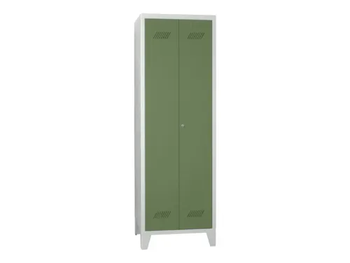 Schoonmaakkast HxBxD 1850x600x500mm Cilinderslot RAL7035 Front RAL6011