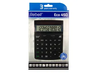 Calculator Rebell ECO 450 BX zwart desk 12 digit Blauwe Engel certific - 3