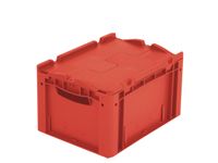 Euronorm Stapelkrat 238x400x300mm Wanden Gesloten Klapdeksel Rood 21l