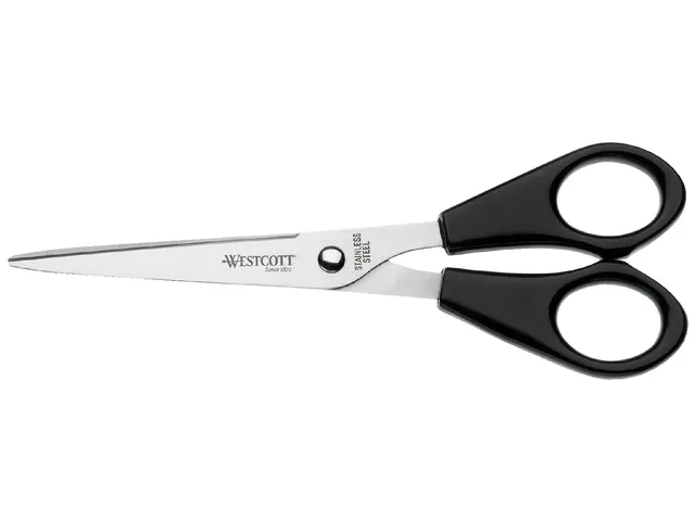Kantoorschaar Westcott 155mm met kunststof grip rvs