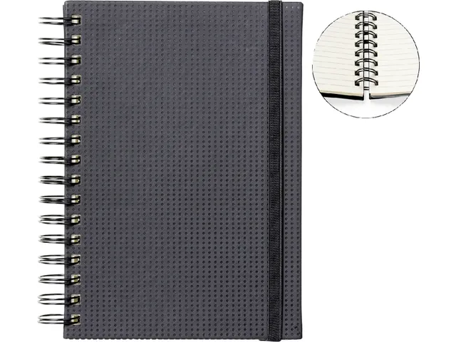 Notitieboek Quantore A5 spiraal tab zwart lijn