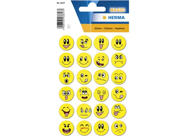 Sticker Etiket Herma 3657 Smiley 24 stuks