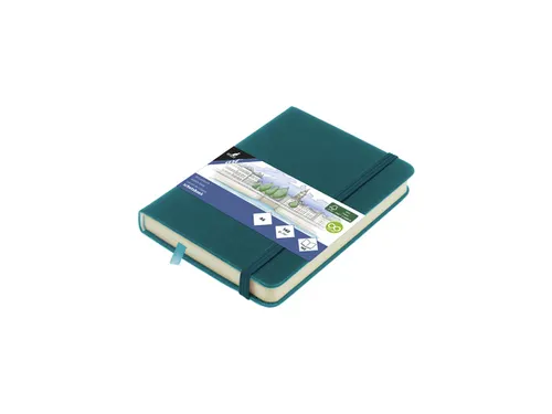Schetsboek Kangaro A6 dark turquoise PU HC 80 vel 140gr roomwit met el