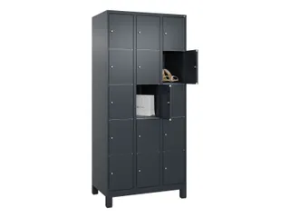 lockerkast HxBxD 1950x900x500mm 3x5vakken cil.-slot voeten - 1