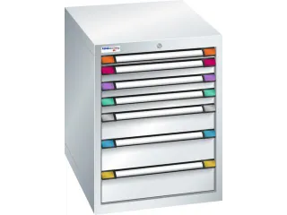 ladekast HxBxD 800x605x695mm 7laden slot RAL7035 front RAL7035 - 2