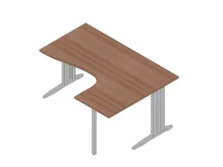 hoek-bureau,HxBxD 730x1600x1200mm,blad canaletto-hout - 2
