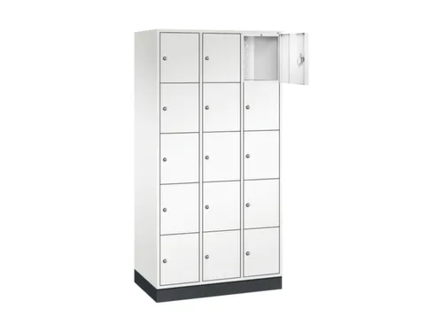 lockerkast,HxBxD 1950x920x500mm,3x5vakken,cil.-slot,sokkel